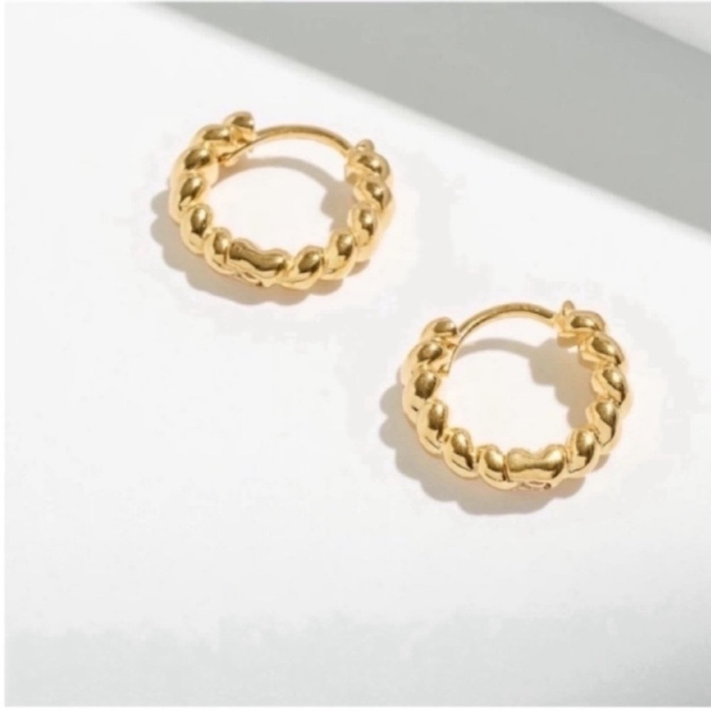 New! 18K Gold Plated Puffy Huggie Hoop Earrings (2011)